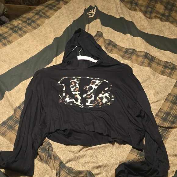 Chic Black Leopard Print Women's Hoodie Brand New Cincinnati Bengals - Picture 4 of 4